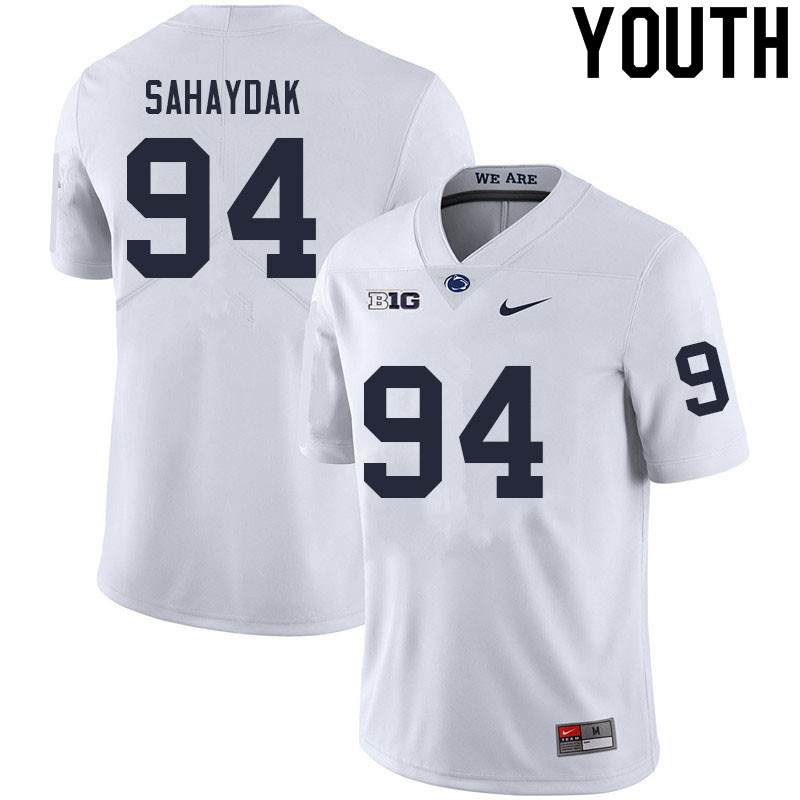 Youth #94 Sander Sahaydak Penn State Nittany Lions College Football Jerseys Sale-White - Click Image to Close